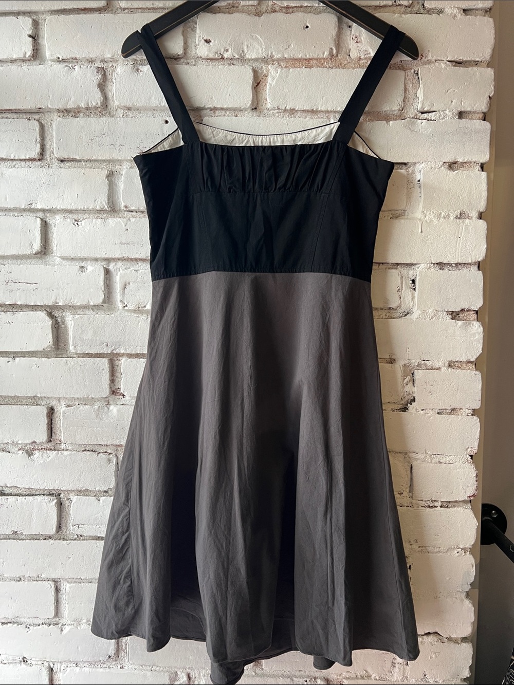 Vintage Strappy Midi Dress in Black, Gray & Cream - Picture 4 of 8